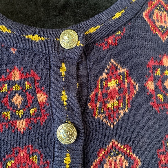 Tricots St.Raphael Navy Vest with Gold Buttons - Picture 3 of 7